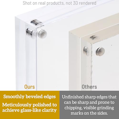 ATZYmolin 5x7 Acrylic Picture Frame 5 Pack, 20mm Thick Magnetic Double Sided Display 20% Thicker- Frameless Clear Transparent Photo Frame for Desktop/Tabletop, Self Standing with Microfiber Cloth by ATZYmolin - Image 4