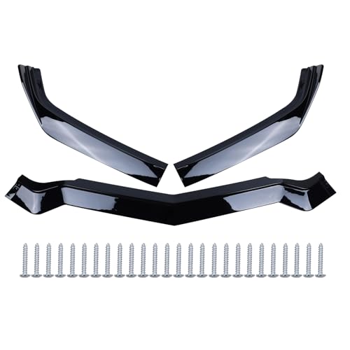 3PCS Front Bumper Lip and Front Splitter Kit FIT 2020-2023 Corvette C8 Stingray, Gloss Black ABS Exterior Protector Replaces Factory Style Front Lip, 3-Piece Segmented Splitter - Image 3