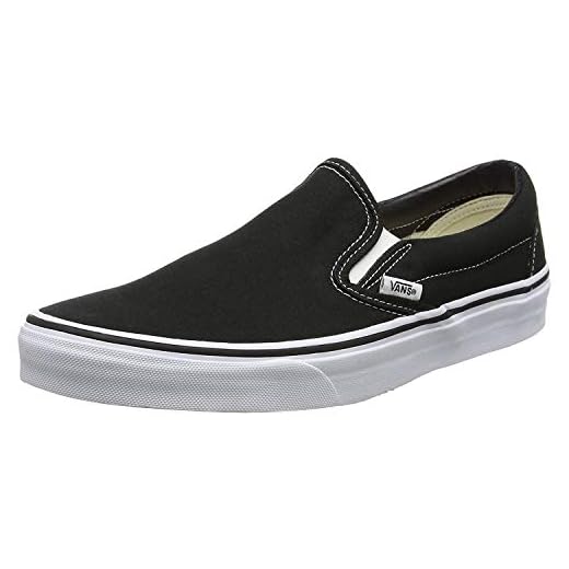Vans Classic Slip-On Canvas, Mixte Adulte Noir (Black Shoe White Sole) 38