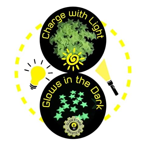 Dr Clever Glow Stars | 100 | Sticky Pads | Ideal Wall Art Decorations | Party Bags | for Children 3 Cover