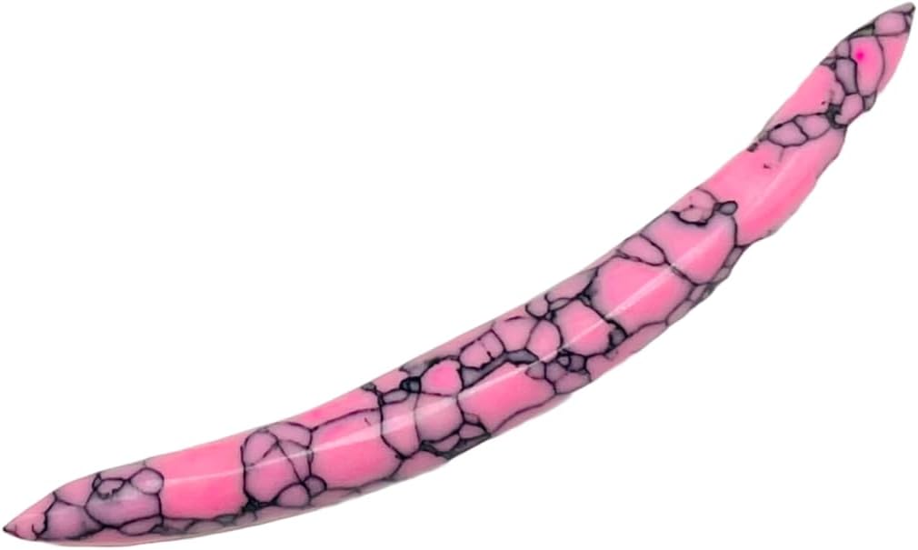 Black Veining Pink Turquoise Stone Tribal Septum Curved Spike Tusk | Handmade Stone Body Piercing Jewelry | Tribal Septum Pincher for Men & Women