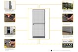 Schellenberg 70094 Fliegengitter Balkontür, Insektenschutz Tür Premium, Aluminium Rahmen, Fiberglas-Gewebe, 100 x 215 cm, anthrazit