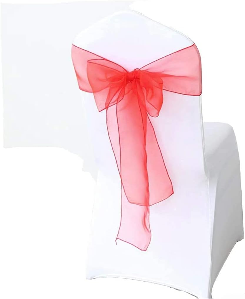 Organza Banquet Chair Sash Sashes Bows Ties for Weddings Party Decoration Gold-25