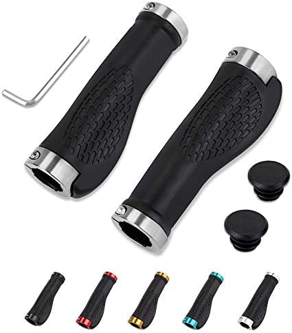 Poignées De Guidon Vélo MTB/BMX – Gomme Antidérapante, Montage Lock-on, Couleur Rouge