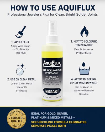 Image of Aquiflux Self Pickling Flux for Precious Metals Gold Silver Jewelry and Hard Soldering 8 Oz Megacast (275 ml)