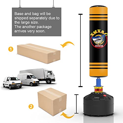 Xmxaq Punching Bag With Stand Adult Freestanding Heavy Boxing Bag With Suction Cup Base For Adult Youth, Men Stand Kickboxing Bag For Home Office Gym (Shark) #TOP5