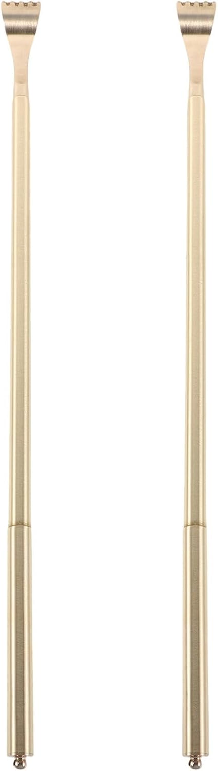 Generic 2pcs Copper Back Scratcher: 18"(46cm) Metal Back Scratcher Stick for Men Women - Heavy Duty Manual Massager Tool Long Handle