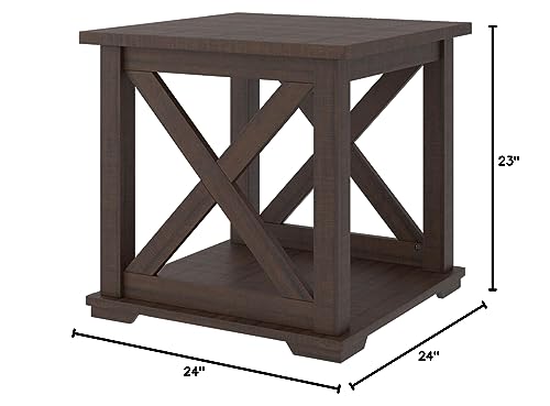 Signature Design By Ashley Camiburg Modern Farmhouse End Table With Crossbuck Details, Brown #TOP7
