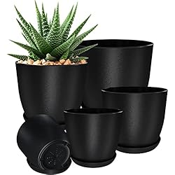 Macetas De Interior En Leroy Merlin Utopia Home Macetas para Plantas de Interior con Drenaje Pack de 5 - Macetas Decorativas de (18-17-15-13-12) cm para Plantas de Interior - Macetas de Plástico para Plantas de Interior, Flores