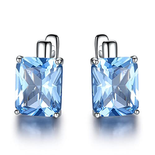 Clips oreilles topaze bleue 8.0ct joaillerie fine femme