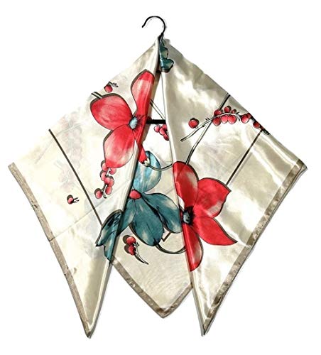 Lenços de cetim quadrados grandes da Shanlin em caixa de presente (89 cm x 89 cm), Orchid-white, 35.