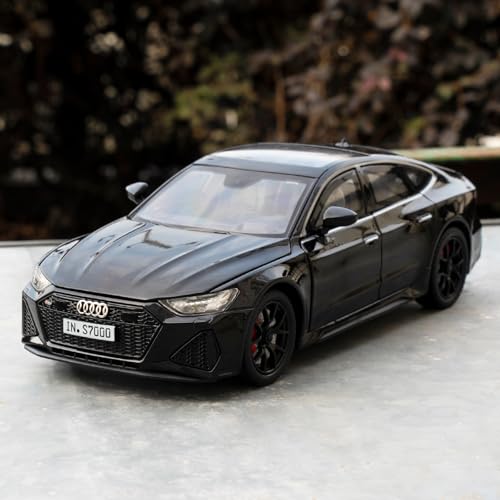 imtfzct 1/24 Supercar RS7 Black Warrior Modellauto, Sound- und Licht-Spielzeugauto mit Pullback-Funktion, Sammlermodell aus legiertem Stahl, Geschenk für Kinder
