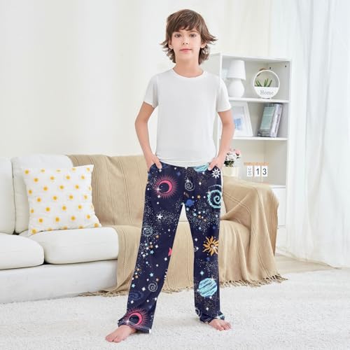 Boys' Pants Space Galaxy Star Long Bottoms Jogger Pants Elastic Waist Trousers with Pockets S-XL3