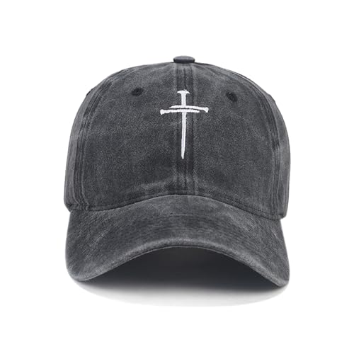 LUCKYBUNNY Gorra de tigre ajustable para papá, gorras de béisbol para fanáticos de los deportes, gorra de camionero para hombres y mujeres, Cruz - Negro, talla única
