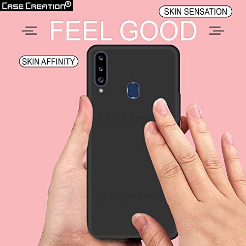Image of Case Creation Luxurious OG Series for Samsung Galaxy A20s Case Cover,Anti-Dirty Slim Case Frosted Matte Cute Candy TPU Raised Bezel (Splash of Color) Back Cover for Samsung A20s -Black