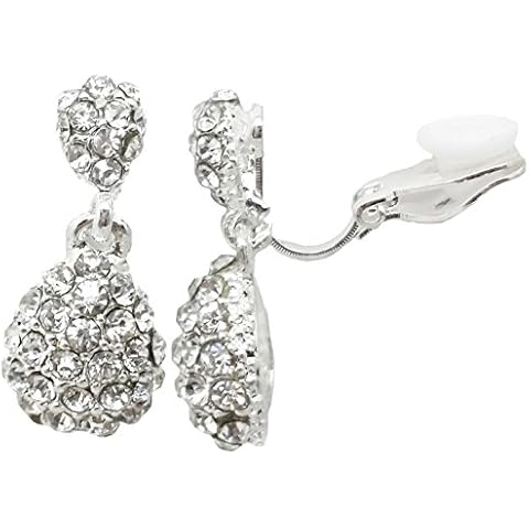 Caprilite Silver Plated Crystal Drop Earrings Cover