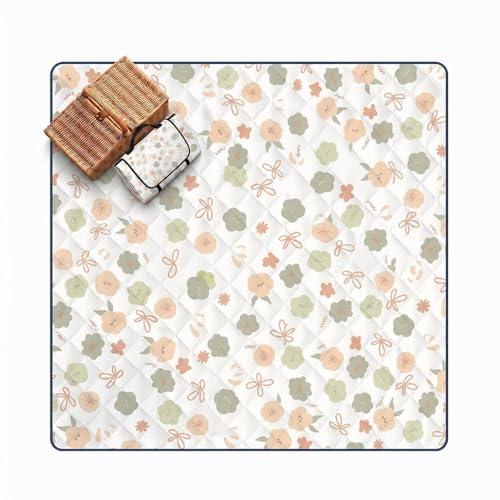Picknickdecke Wasserdicht, Pikncik Decke Groß, Picknickdecke 200x200cm, Faltbar Leicht Tragbar Outdoor Teppich Bunt Tragegriff, Camping Decke, für Trocken Strand, BBQ, Picknick, Campingdecke (Grün)