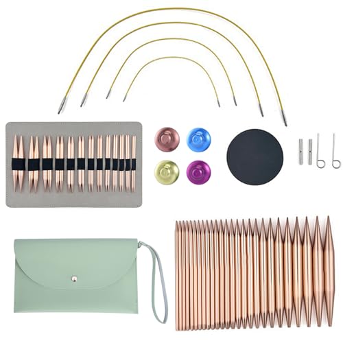 Set di Ferri Circolari Intercambiabili, Kit per Principianti e Esperti,