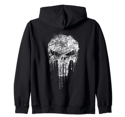 Marvel The Punisher White Zip Hoodie