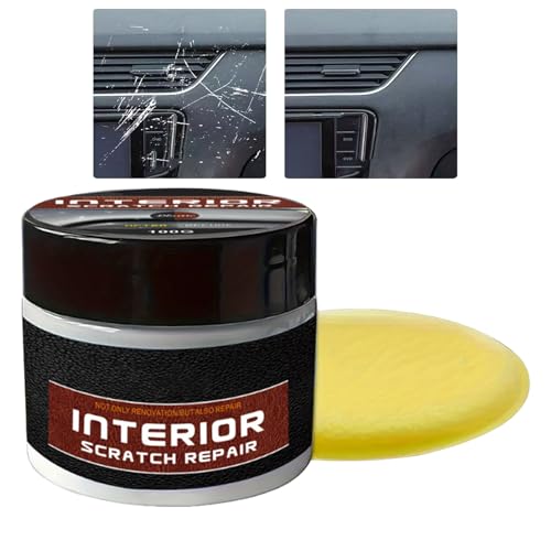 Manolyee Renovateur Plastique Voiture Interieur - 100g Cire De Réparation De Rayures - Kit De Réparation De Rayures pour Tableau De Bord avec Protection UV - Efface Rayure Plastique pour Voiture