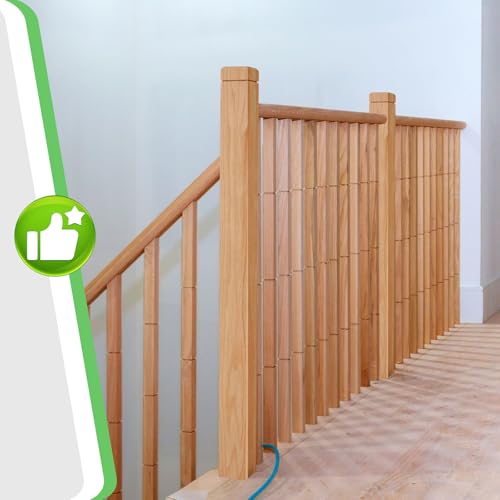Image of CroBlissful 2 Pcs 3 inch x 3 inch x 48 inch Solid Red Oak Stair Newel Post with a Single Groove Notched Newel Wood Balusters for Staircase Interior Railing Newels for Stair Handrails
