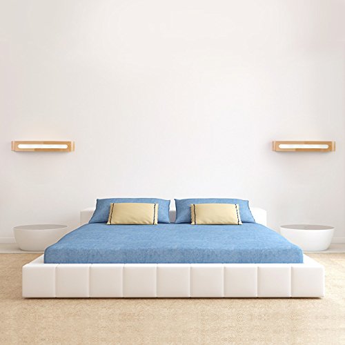 Moderne Rétro Creative Lampe Murale Pour Salon,Chambre À Coucher Couloir Cour Hôtel Chevet Applique Murale Chevet Chambre Salon Créatif En Bois Massif Horizontal Led Applique Murale Lampe L 40Cm