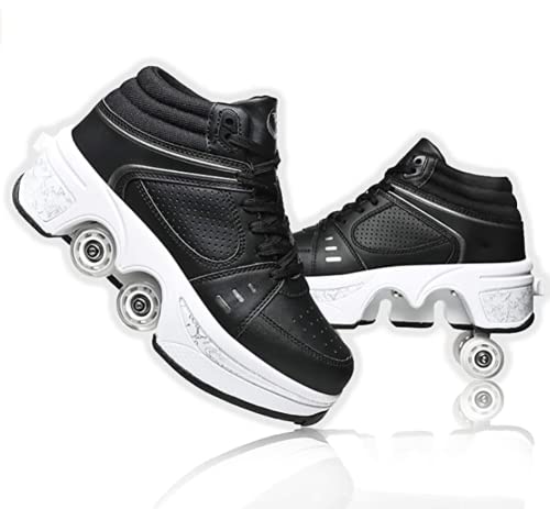 Buty z kółkami LED, świecące łyżwy, 4-kołowe, regulowane, ukryte kółka, buty do biegania, dla mężczyzn, kobiet, dzieci