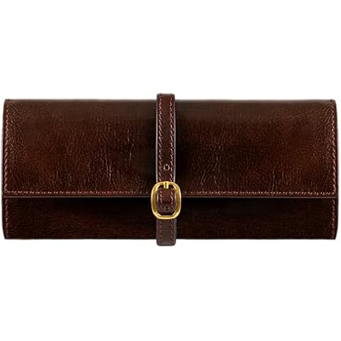 Time Resistance Leather Jewelry Roll Cover