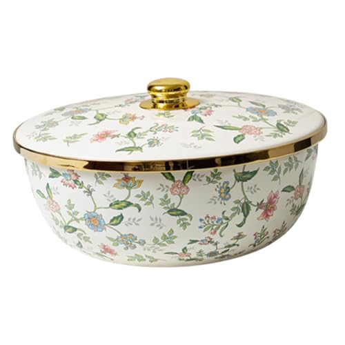 Alipis Emaillierte Suppenschüssel Mit Deckel 29cm Großes Küchen Rührbecken Mehrzweck Emaille Speiseschüssel Für Aufbewahrung Und Zubereitung