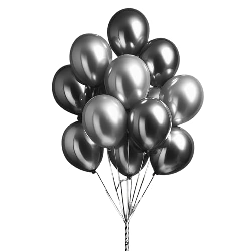 Just Party Chrome Metallic Balloons - Pack of 100 (Dark Grey)