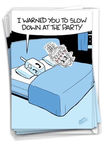 NobleWorks 面白いハヌカーカード12枚 5×7インチの封筒付き (デザイン1枚、各12枚) ユダヤ人のホリデーカード - スローダウン C8751HKG-B12x1