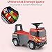 Licensed Scania Ride on Push Car by INFANS with 3 Sound Effects, Storage, Toddler Sliding Fire Fighting Truck, Red