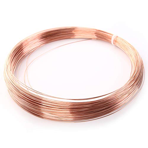 Zewoi 10 Metros de Alambre de Cobre CU Puro sólido Redondo Desnudo línea, Bricolaje joyería Que Hace el Arte Wire,Diamter: 2mm Cover