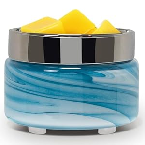 Scented Wax Melt Warmer Electric – Art-glass Candle Wax Warmer, 3-in-1 Wax Melter Burner, Fragrance Warmer for Scented Candles, Wax Melts, Tarts, Essential Oils to Freshen Home Office, Gift & Decor