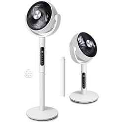 Levoit Standing Fan for Bedroom, CirculAir 120° Oscillating, Quiet 20dB, 9 Speeds, 4 Modes, DC Motor, 2 in 1 Pedestal & Tabletop, 82ft, Remote Control, Sensor, 9H Timer, 908CFM Ultra-High Airflow
