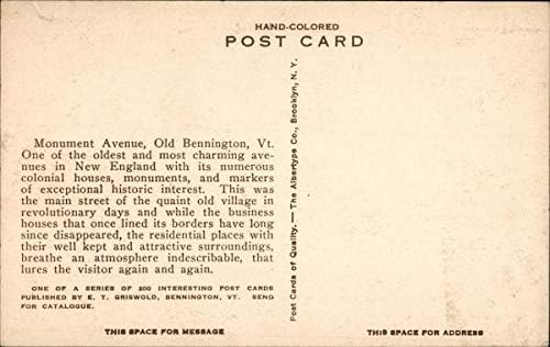 Miniatura 2 de Monument From Old and New House Bennington, Vermont VT Original Antique Postcard