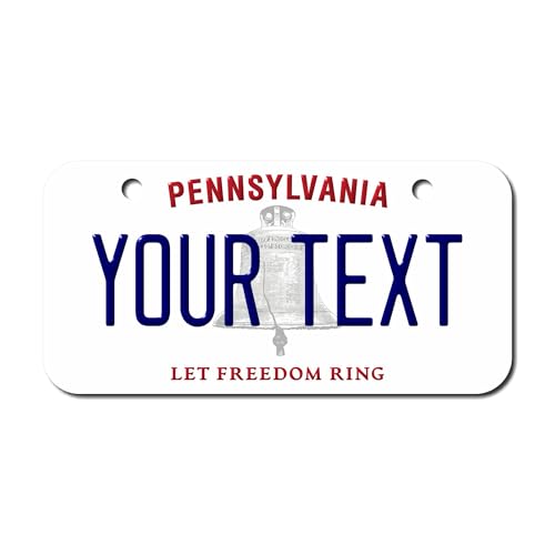 TEAMLOGO Personalized Pennsylvania Souvenir License Plate - Sizes for Kid's