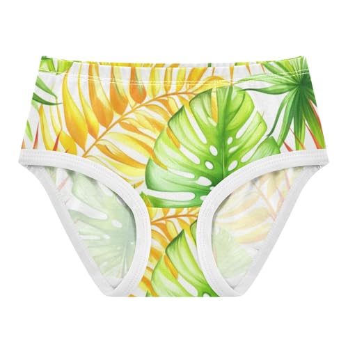 Tropical Leaves Monstera Toddlers Underwear Floral 2t Cotton Little Girl Panties Print Briefs Girls Undies