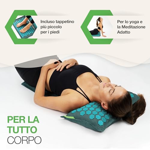 Backlaxx ® Tappetino Per Agopressione Con Cuscino, Xl [+120% In Più], Panno E Borsa, Tappetino Per Agopuntura Con Spine Per Massaggiare E Rilassare Collo E Spalla, Tappetino Massaggiante Schiena - 4