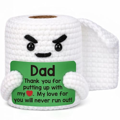 TuSuQing Fathers Day Dad Birthday Gifts from Daughter Son Christmas Funny Small Gag Cool Handmade Crochet I Love You Daddy New Bonus Step Best Dads Ever Thank You Christmas Stocking Stuff Gift