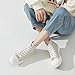Uoidru High Top Sneakers for Women Canvas Shoes White Canvas High Tops Women Casual Shoes Lace Up Fashion Sneakers (Beige,US6.5)