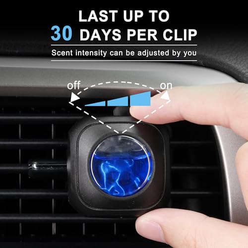 Image of JUSTTOP Crystal Ice Scent Car Air Freshener Clip,Provides Long Lasting Fragrance Holding for Over 120 Days,4 Vent Clips,4ml Each,Car Accessories for Men or Women(Crystal Ice)