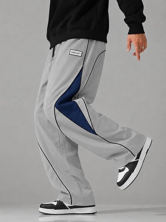 Image of Men's Stylish Track Pants, Loose Fit Joggers with Elastic Waistband, Comfortable Sports Lower for Gym, Running, Workout, Casual Wear & Daily Use