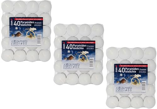 Erzgebirge Palast JEKA Pyramiden-Teelichter Premium Weiß - 120...