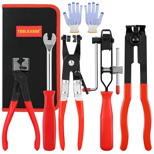 TOOLEAGUE 5Pcs Joint CV Boot Clamp Pliers Set,Hose Clamp and Clic-R Type Pliers,Auto Trim Removal Tool with Storage Bag for Car ATV UTV by TOOLEAGUE - Used condition - US$20.94