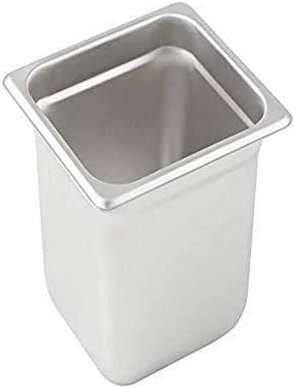 Winco 1/6 Size 6" Deep Metal Food Pan/Steam Table Pan, Anti-Jam, 23 Gauge