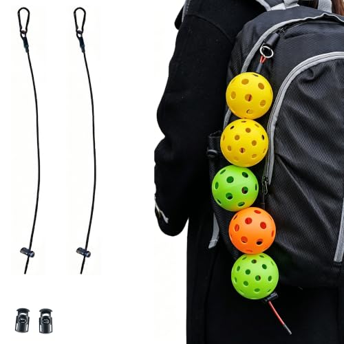 New valley warbler Pickleball Ball Stringer Cable with Chord, Fits 5 Official Balls, 2-Pack (Black)