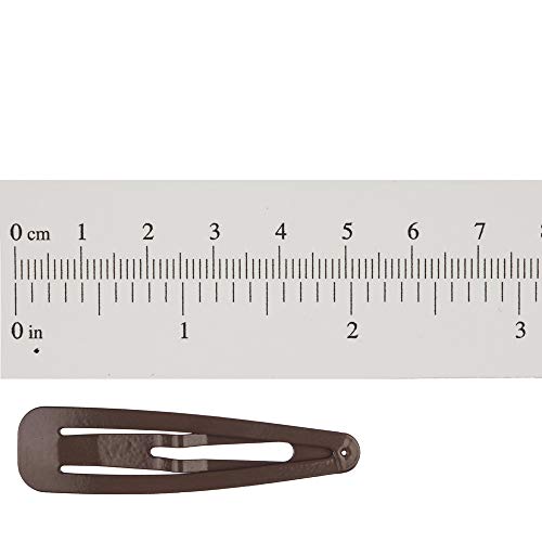 Marilyn Faye's Stainless Steel Hair Clips Snap Barrettes For Girls Toddlers Kids Women (Set Of 12) (Brown) #TOP1