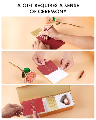 Image of 24K Gold Dipped Real Rose, One of a Kind Gift for Her, Pink