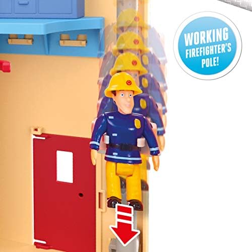 Fireman Sam Fire Rescue Centre fire station playset, figure & accessories, pre-school adventure toy, zipwire, rescue platform